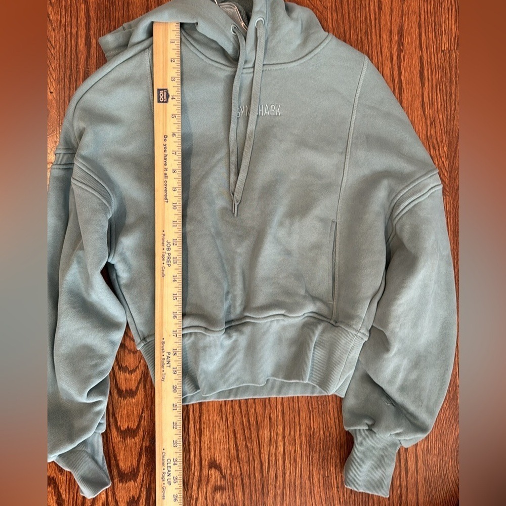 GYMSHARK HEAVYWEIGHT LOOPBACK‎ SWEAT HOODIE, SMALL, Duck Egg Blue - Picture 7 of 8